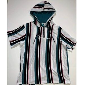 MENS FOR THE PEOPLE 90’s STYLE STRIPED HOODED TEE